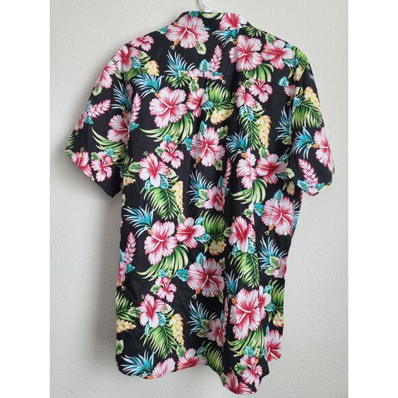 SSLR Mens Hawaiian Short Sleeve Flower Button Up Casual Shirt Size Large NEW - Picture 2 of 6